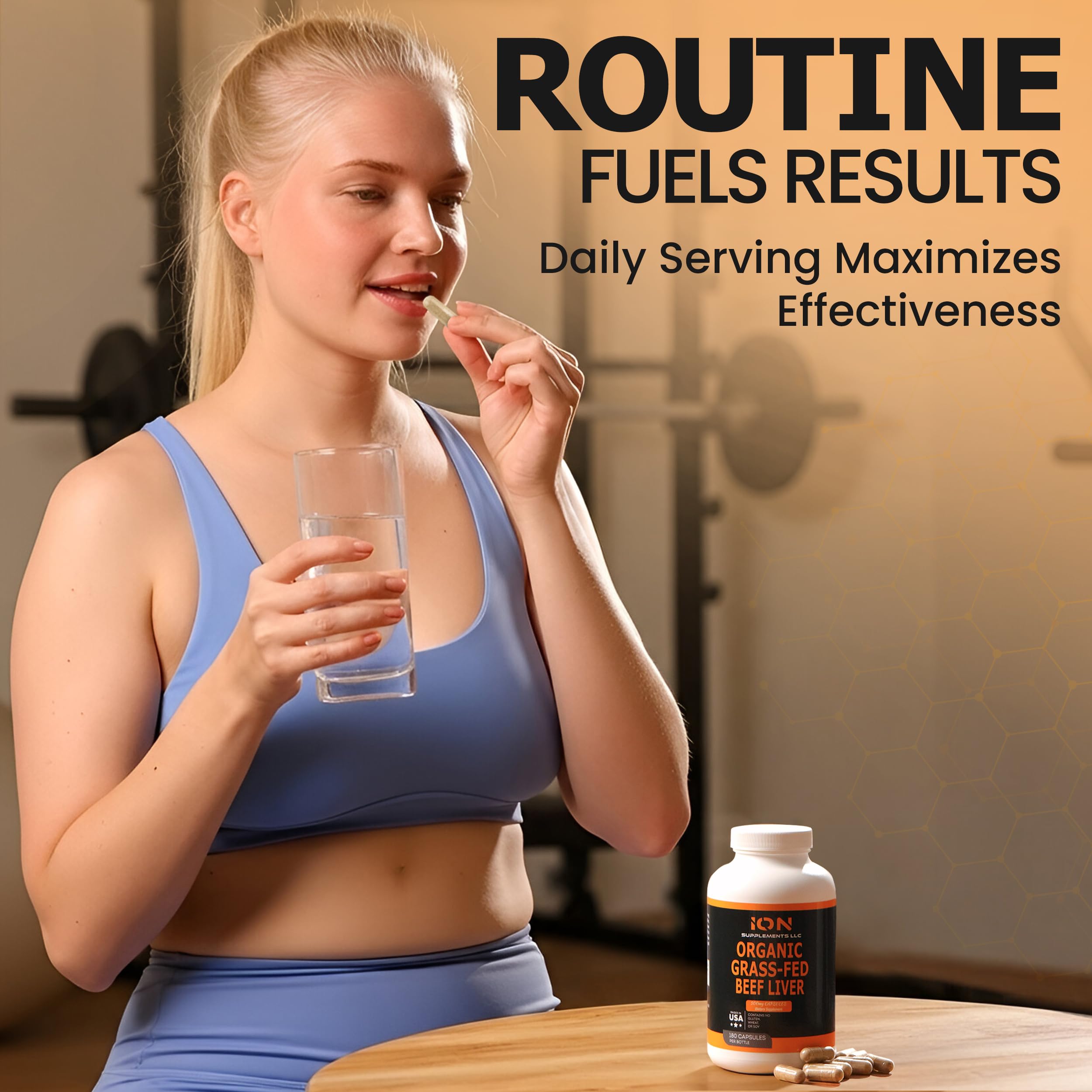 Ion Supplements Beef Liver Extract Capsules with measuring spoon