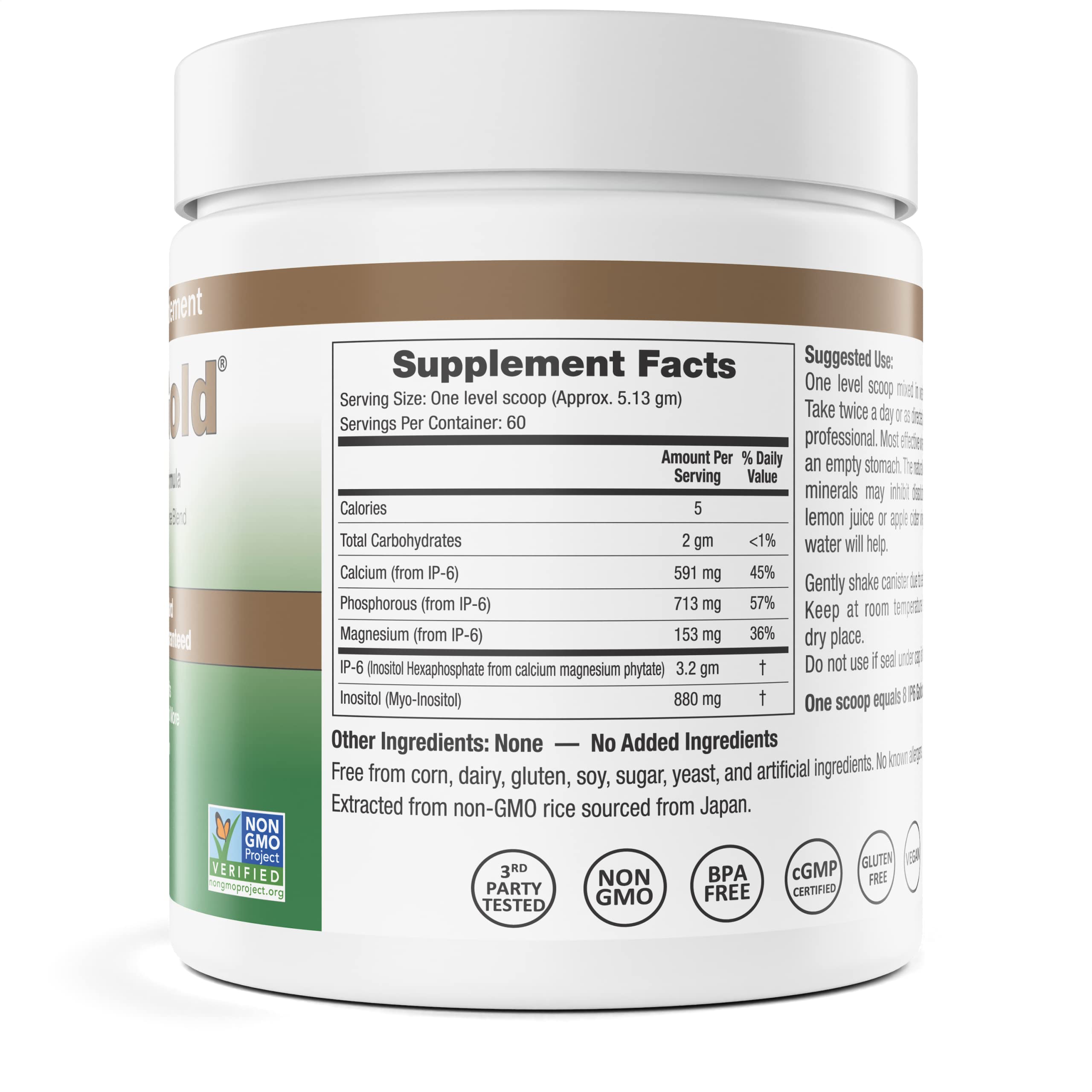 IP6 Gold Inositol Hexaphosphate Supplement side view