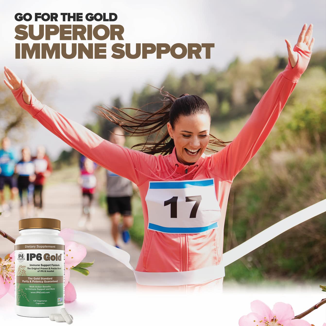 IP6 Gold Inositol Supplement 130g on a wooden table