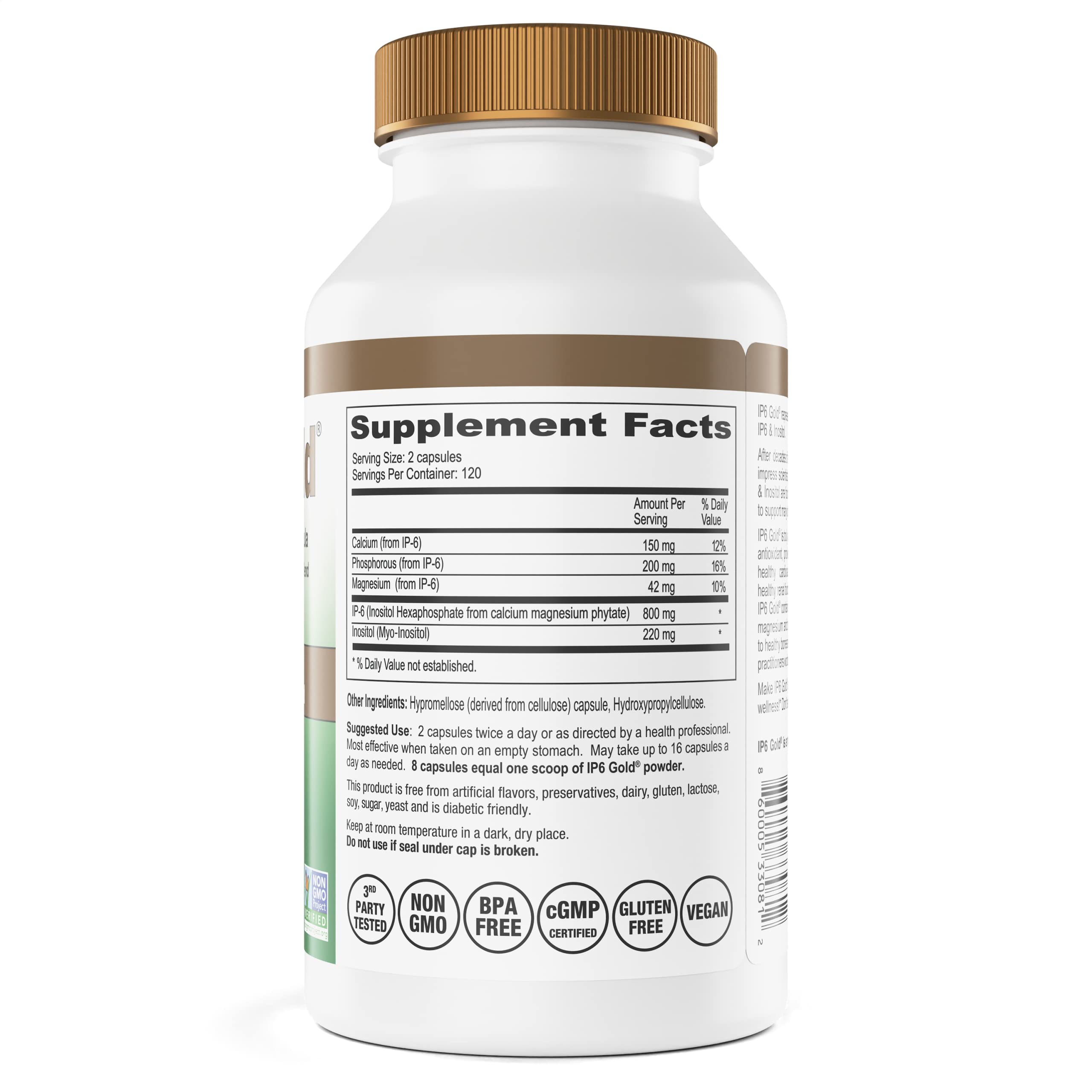 IP6 Gold Inositol Supplement 240g capsule close-up