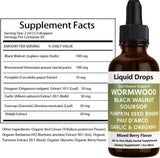 ipxkwll Black Walnut Wormwood Clove Liquid Drops 2 Fl Oz back view