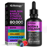 IQ BIOLOGY Biotin and Collagen Drops 150g front view