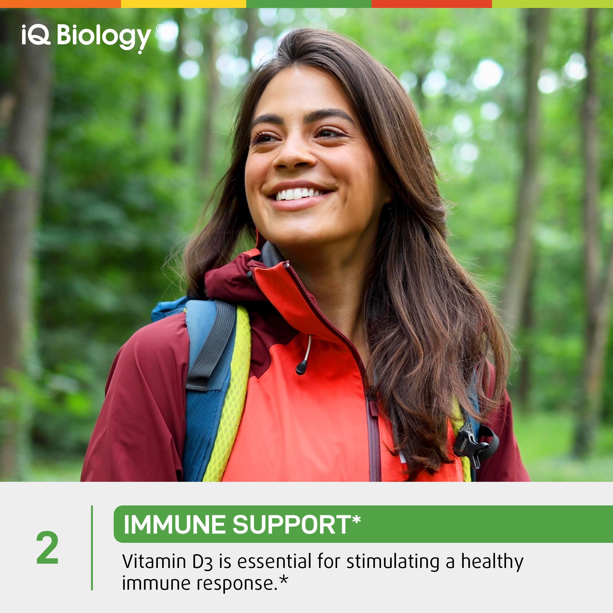 IQ BIOLOGY Liquid Vitamin D3 10000 IU with orange oil background