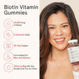 iRestore Biotin Gummies in a bowl showcasing orange, lemon, and cherry