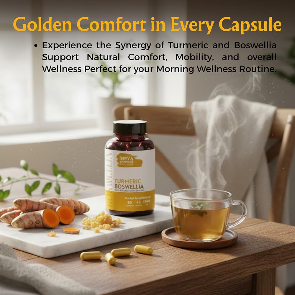 Ireya Ayurveda Boswellia Extract Capsules with Turmeric lifestyle shot