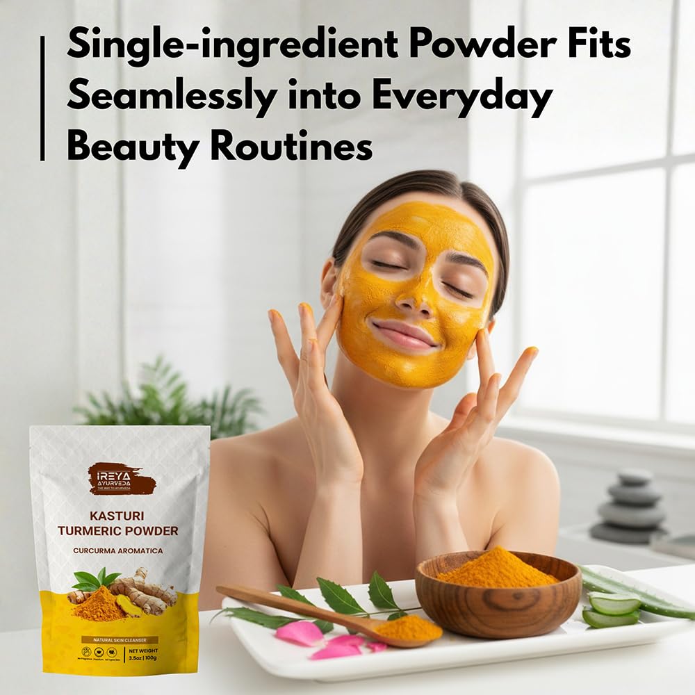 Ireya Ayurveda Kasturi Turmeric Powder texture close-up