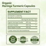 Ireya Ayurveda Organic Moringa & Turmeric Capsules side view