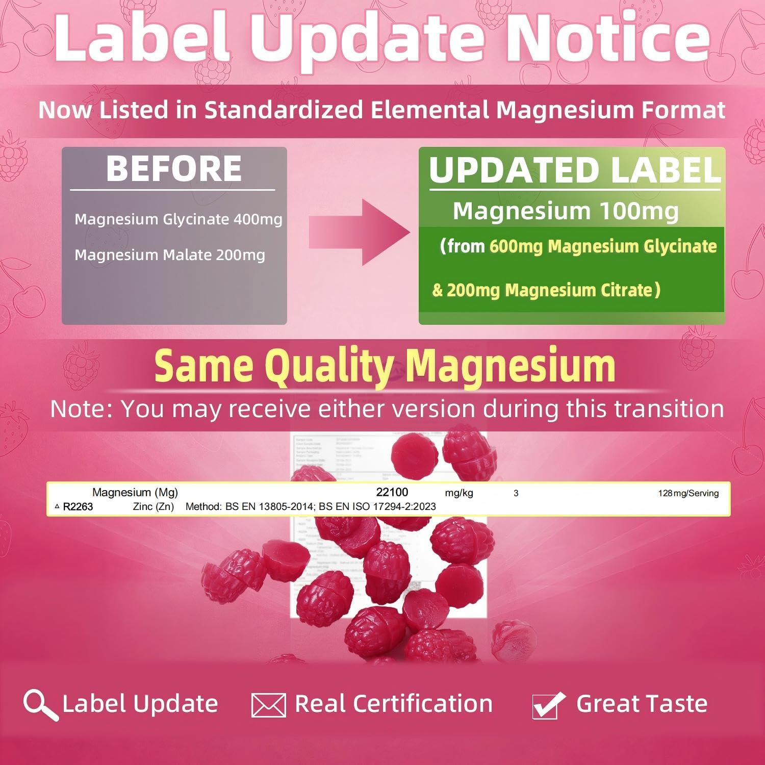 IRIDESICENT Magnesium Glycinate Gummies in hand