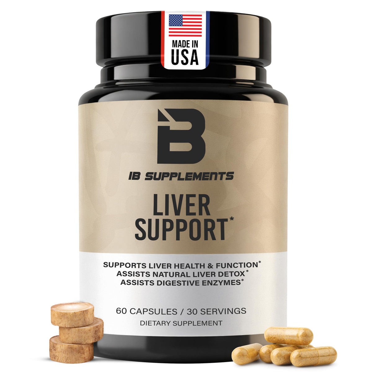 Iron Brothers Liver Support Supplement front view, 60 capsules