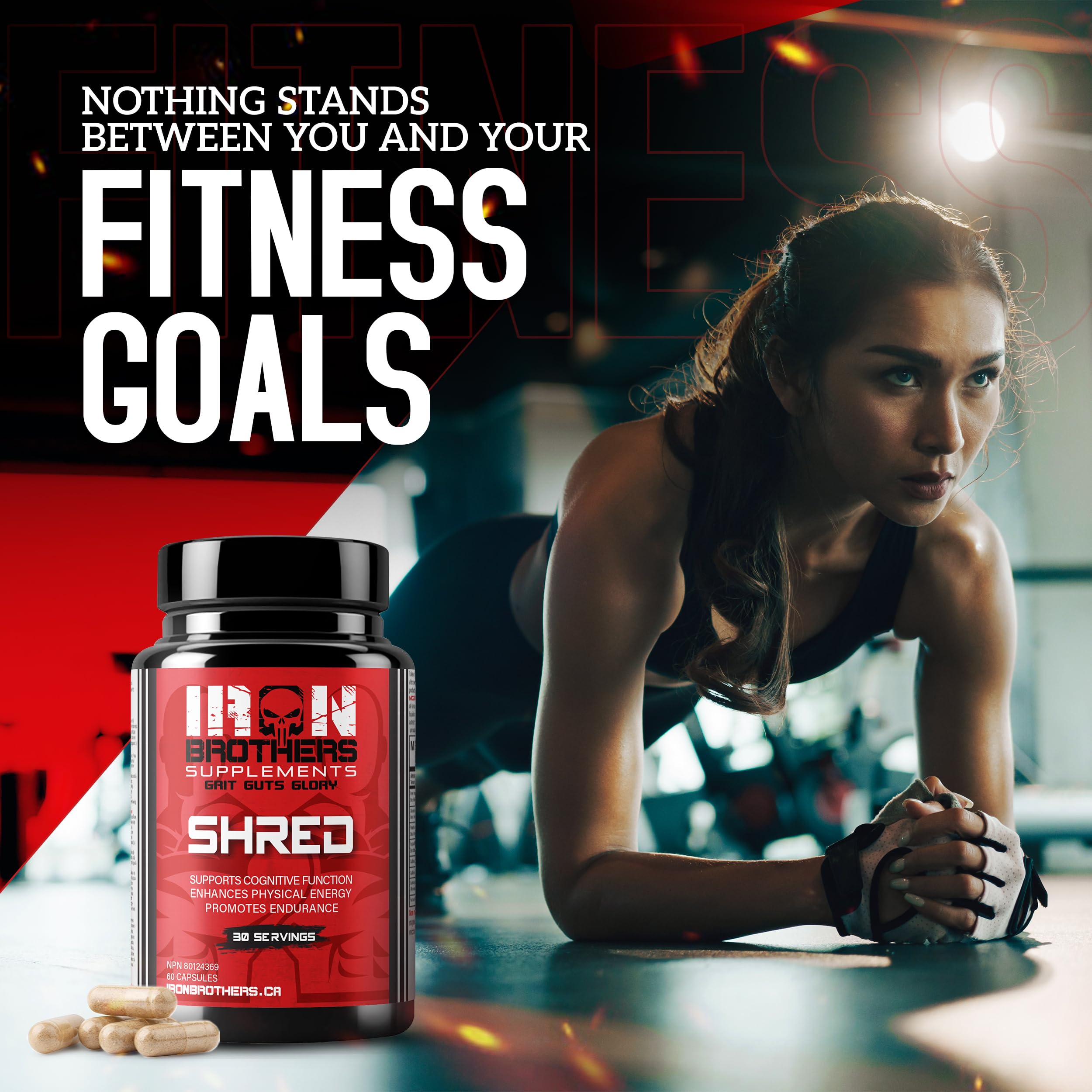 Iron Brothers Supplements Shred Fat Burner capsule close-up