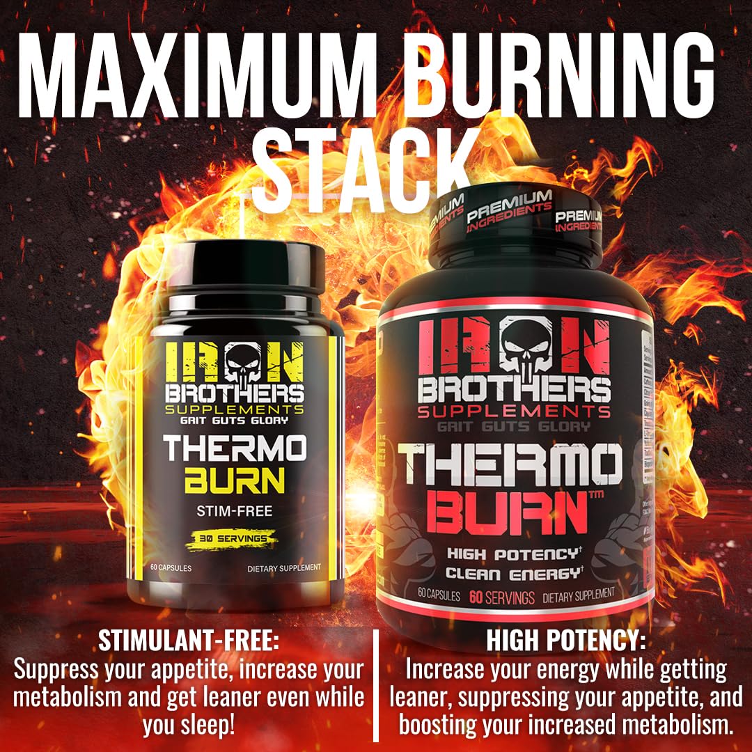 Iron Brothers Thermo Burn Fat Burner displayed on gym equipment