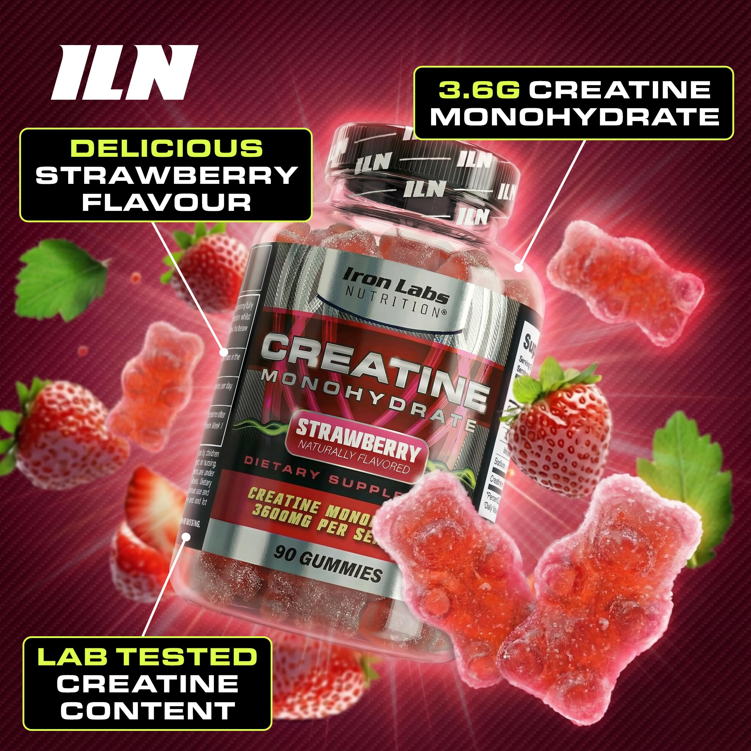 Iron Labs Nutrition Creatine Monohydrate Gummies nutritional information