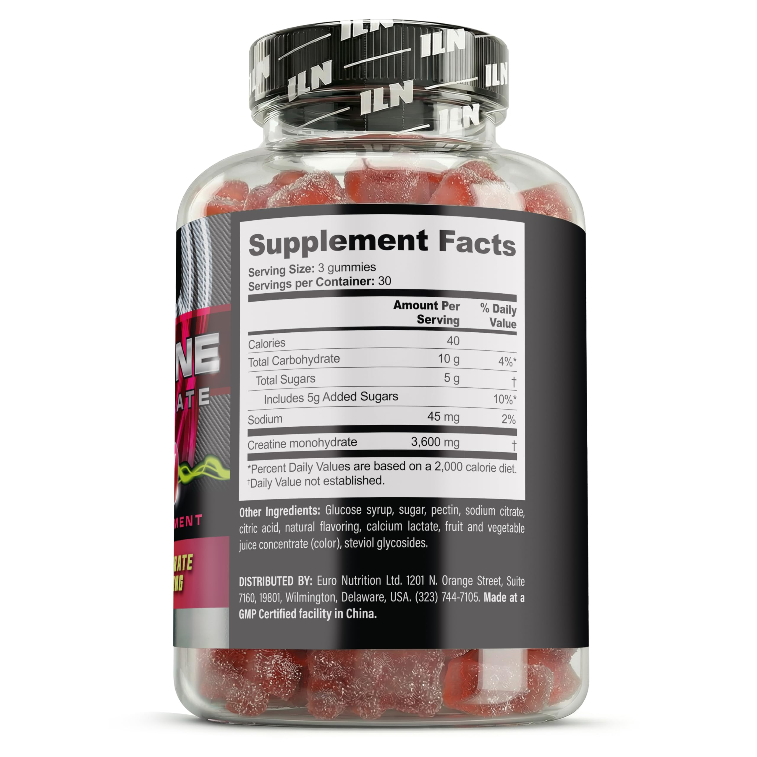 Iron Labs Nutrition Creatine Monohydrate Gummies open tub with gummies