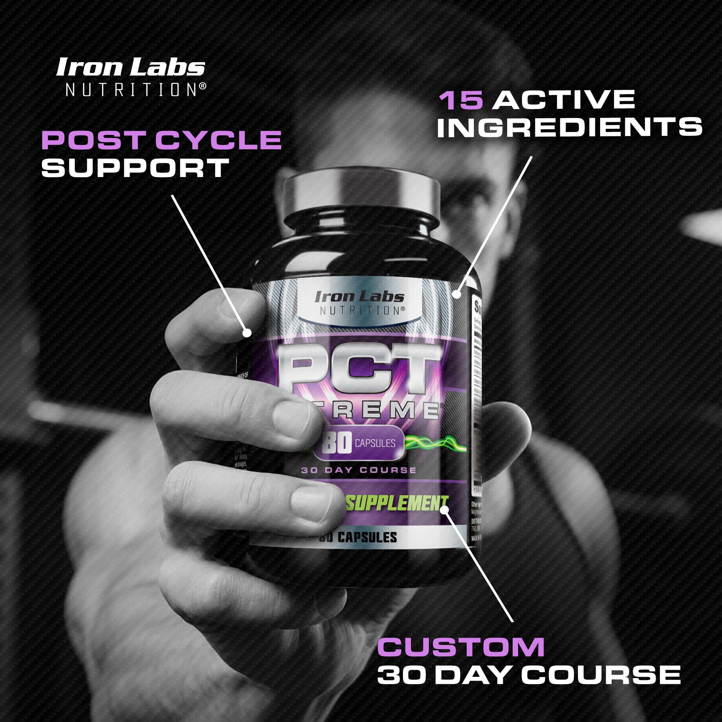 Iron Labs Nutrition PCT Xtreme for Men capsule close-up