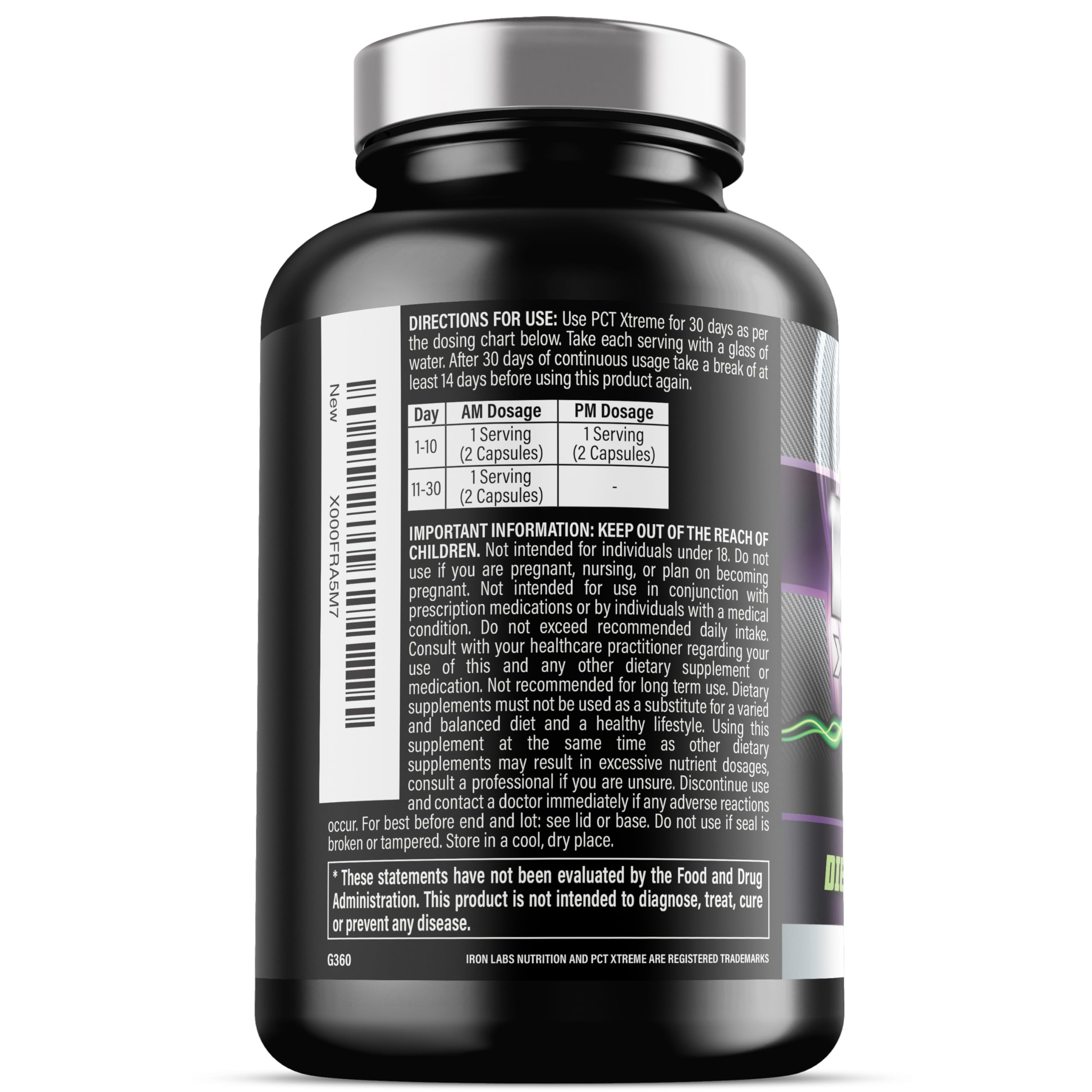 Iron Labs Nutrition PCT Xtreme for Men with workout gear