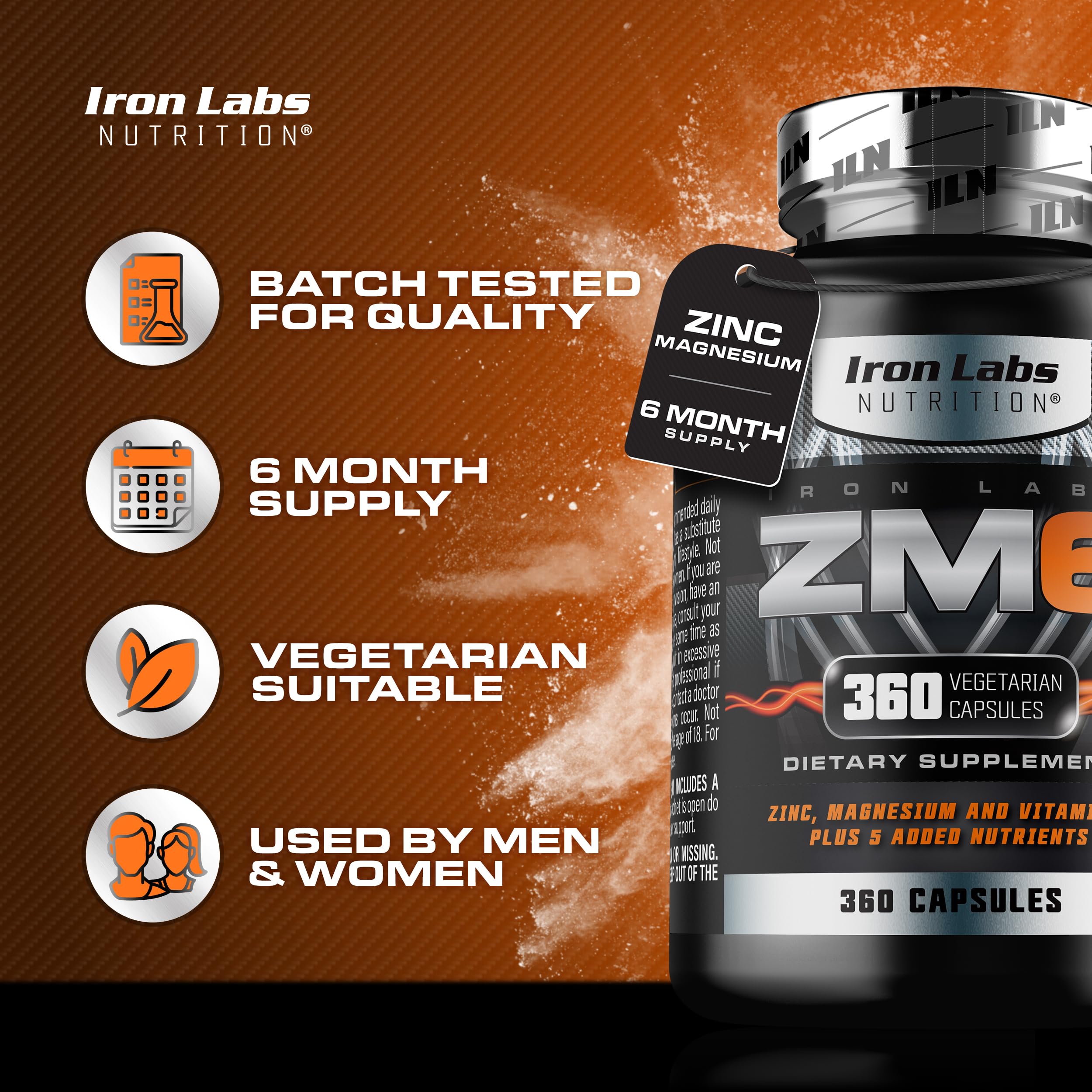 Iron Labs Nutrition Zinc Magnesium Aspartate capsules being held in hand