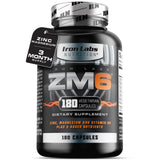 Iron Labs Nutrition Zinc Magnesium Aspartate Supplement 180 capsules front view