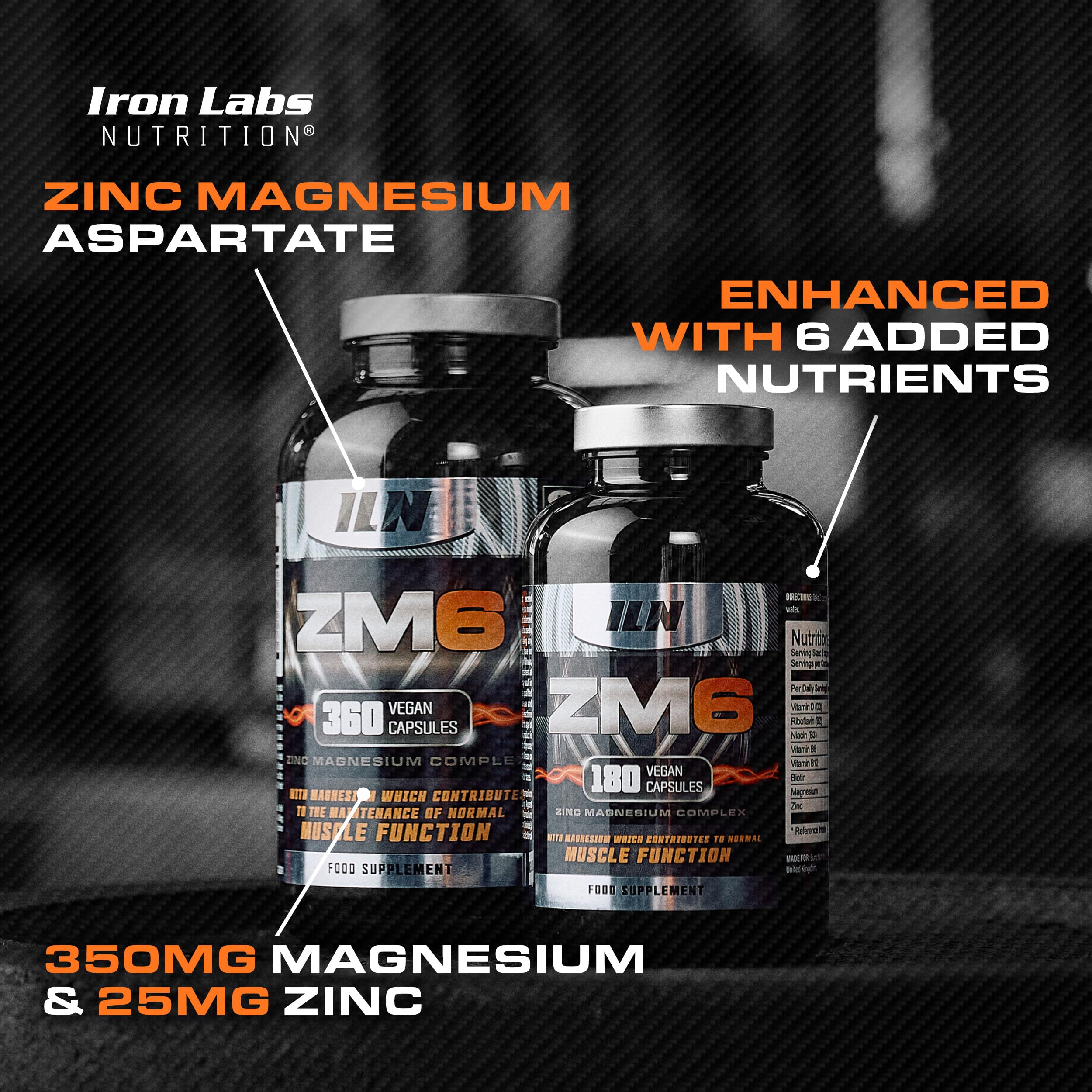 Iron Labs Nutrition Zinc Magnesium Aspartate Supplement capsules close-up