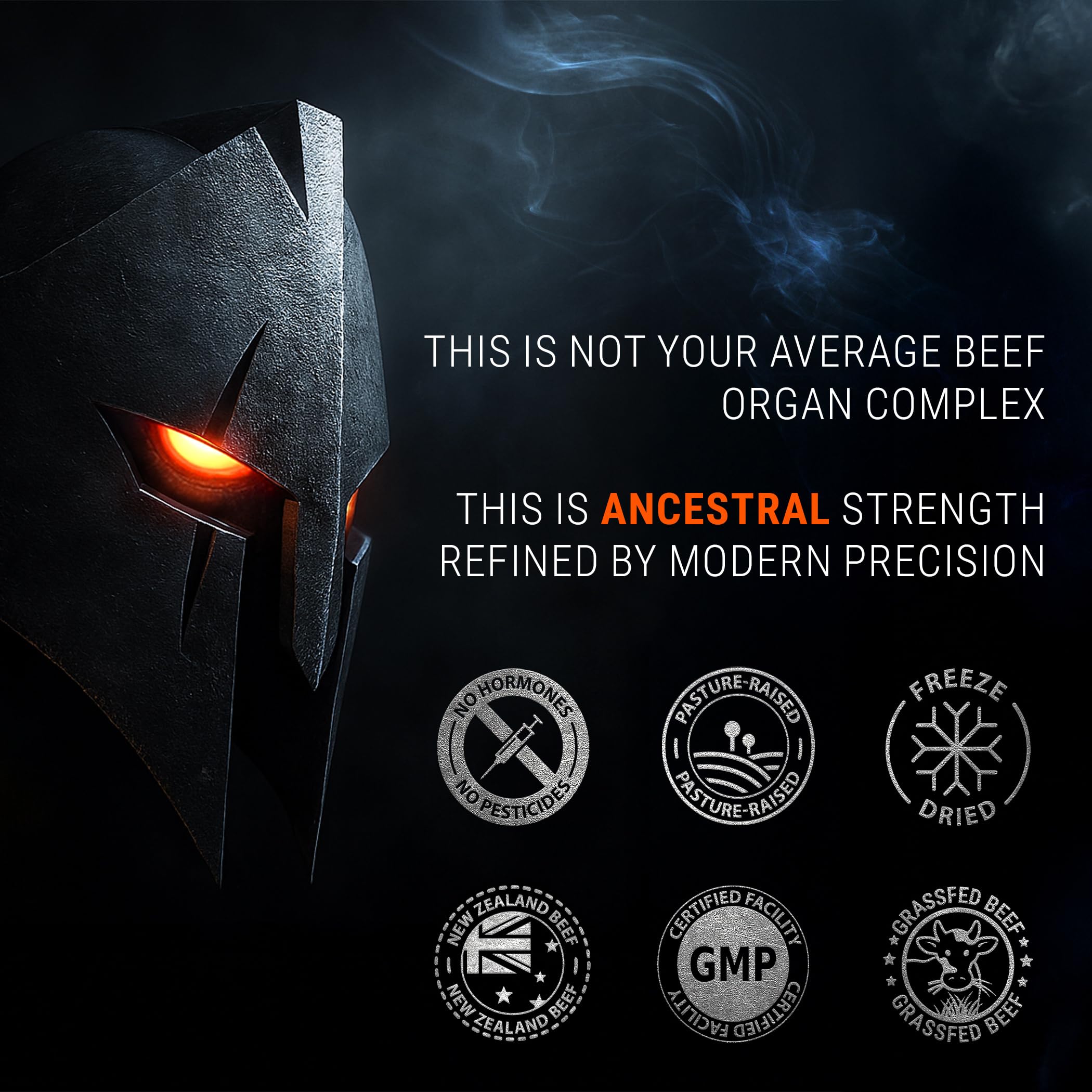 IRONCLAD NUTRITION Beef Glandular Complex capsules close-up