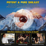 IRSRDOQU Gold Shilajit Gummies close-up of gummies