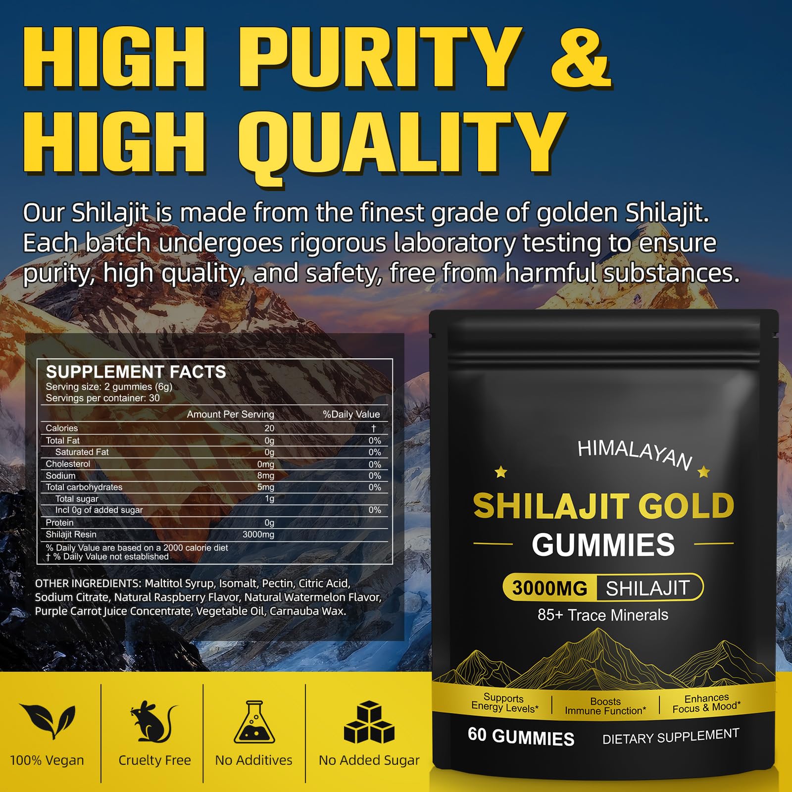 IRSRDOQU Gold Shilajit Gummies with other herbal supplements