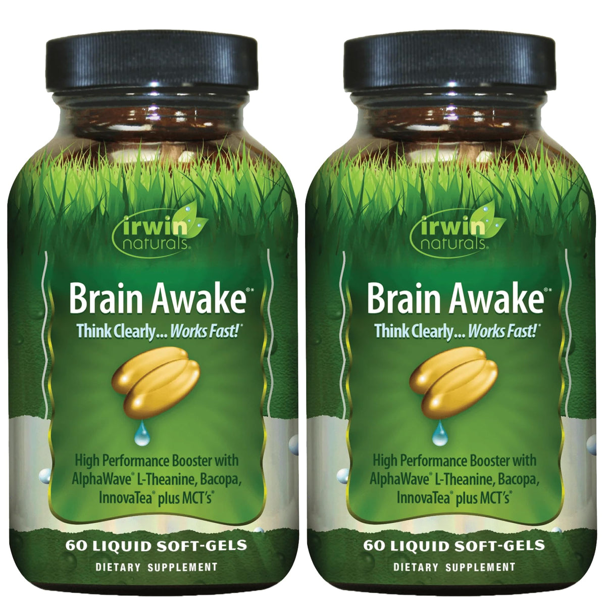 Irwin Naturals Brain Awake nootropic supplement front view