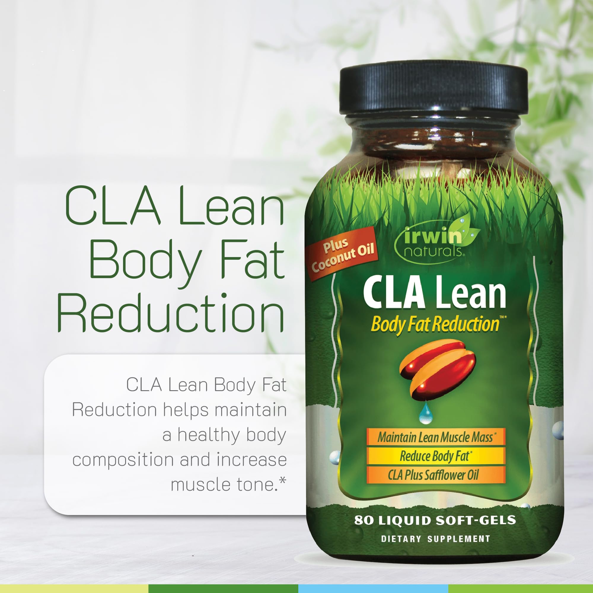 Irwin Naturals CLA Lean Body Fat Reduction soft-gels in a hand