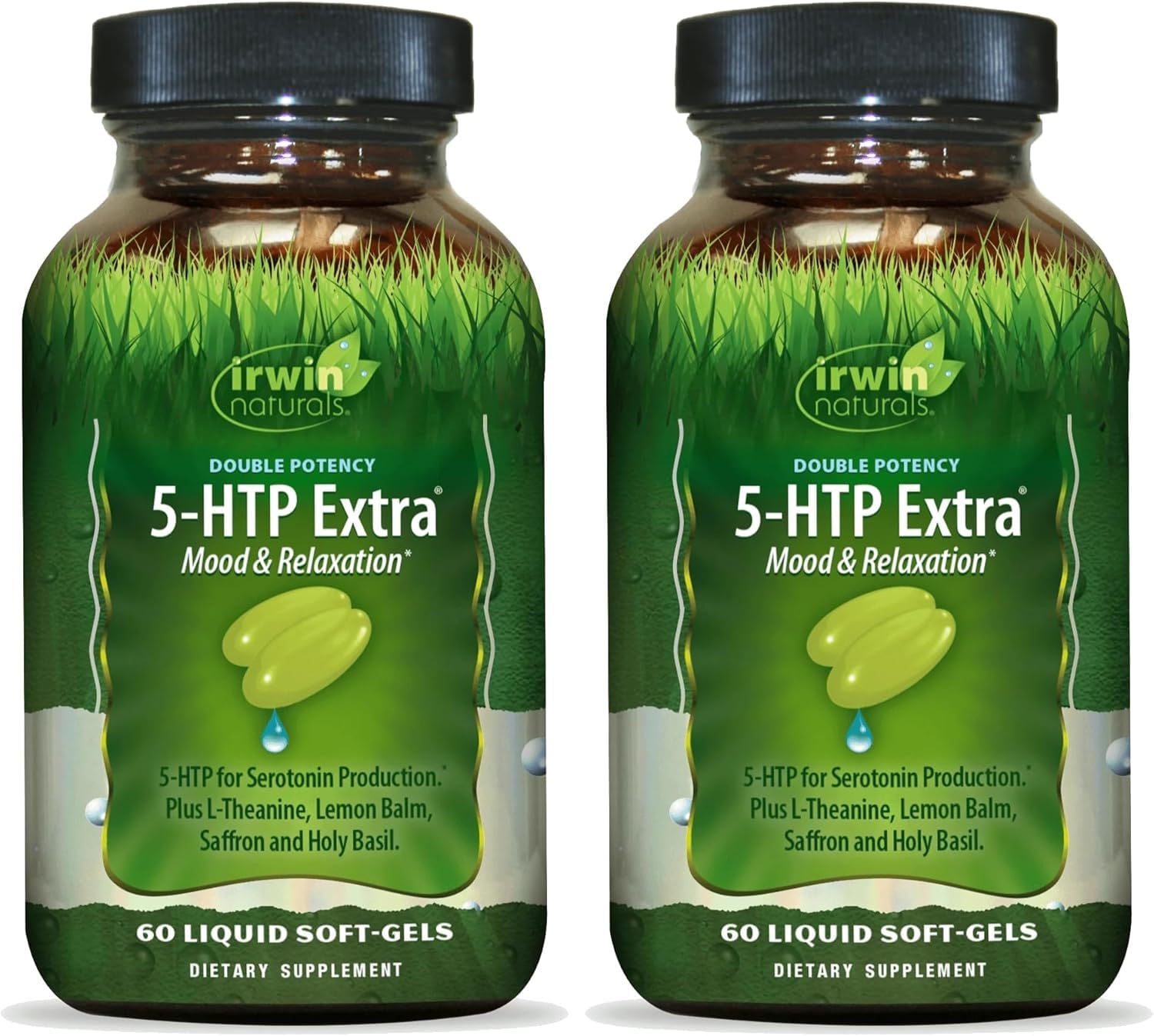 Irwin Naturals Double Potency 5-HTP Extra 558g soft-gels front view