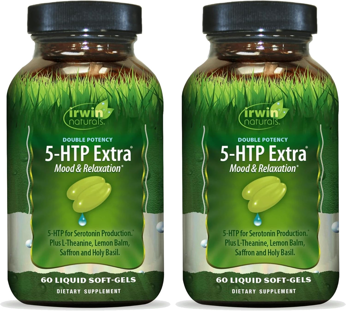 Irwin Naturals Double Potency 5-HTP Extra 558g soft-gels front view