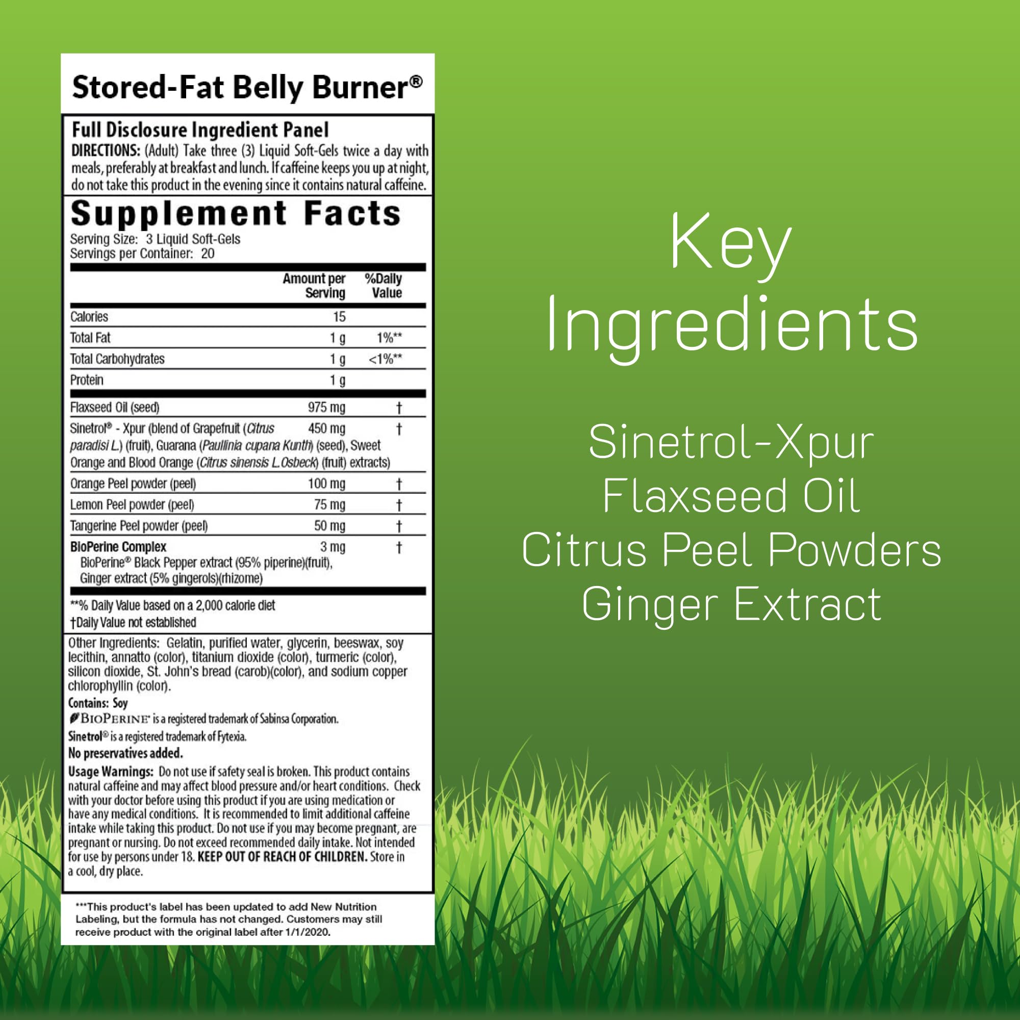 Irwin Naturals Fat Burner with Sinetrol side view of soft-gels