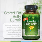 Irwin Naturals Fat Burner with Sinetrol soft-gels on a wooden table