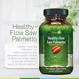 Irwin Naturals Healthy-Flow Saw Palmetto 118g capsules close-up