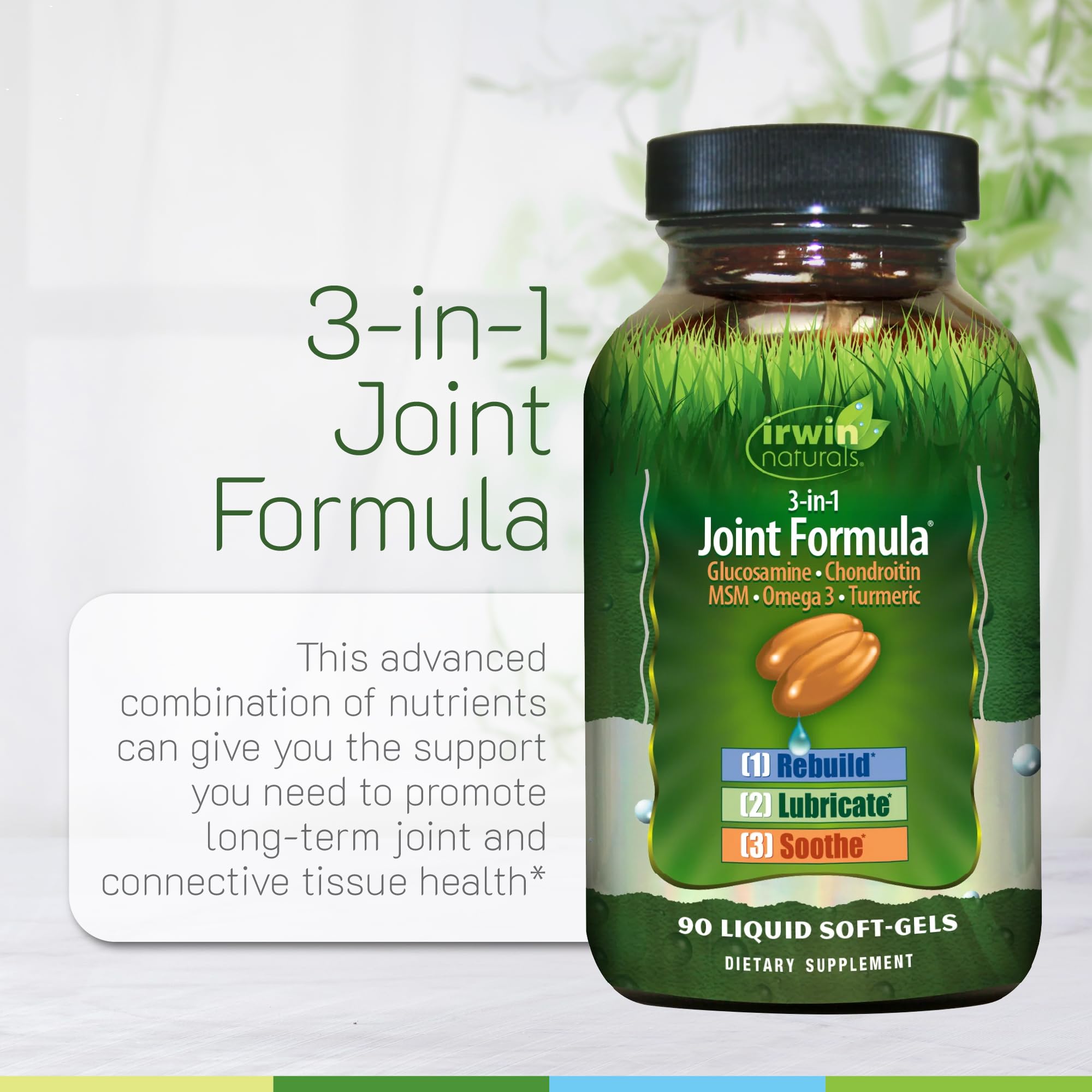 Irwin Naturals Joint Health 3-in-1 Formula soft-gels close-up