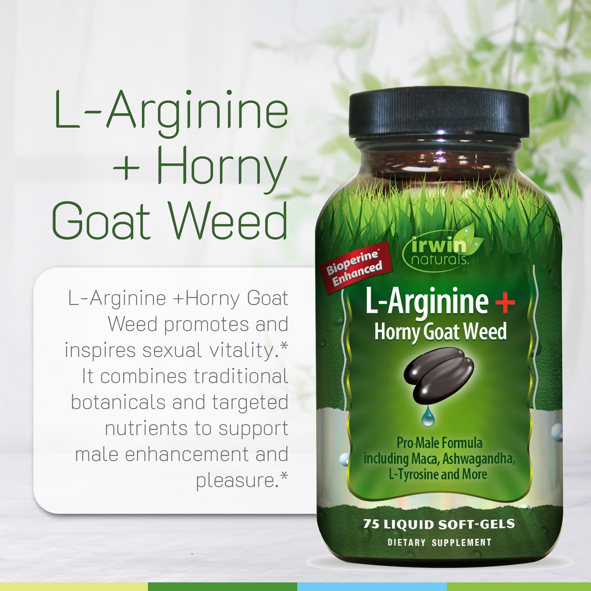 Irwin Naturals L-Arginine Combo Formula bottle top view