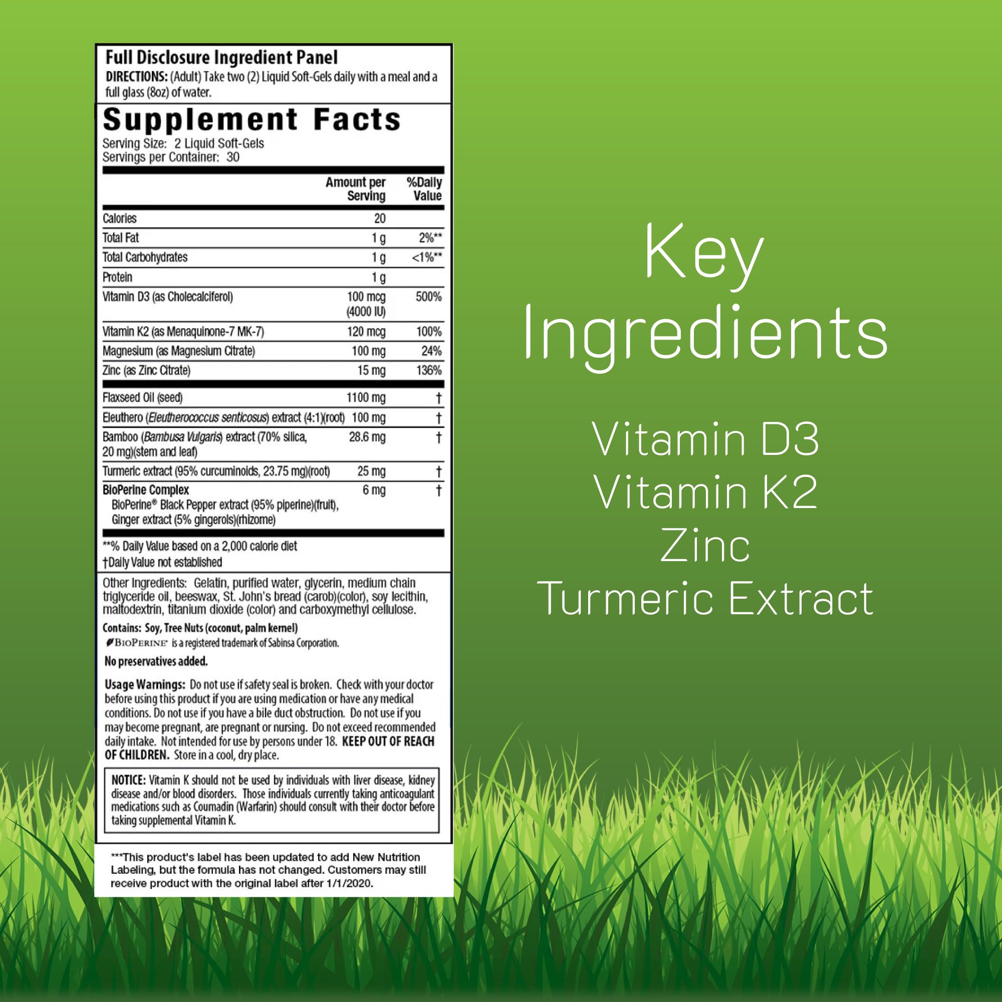 Irwin Naturals Mega D3 & K2 soft-gel capsules close-up