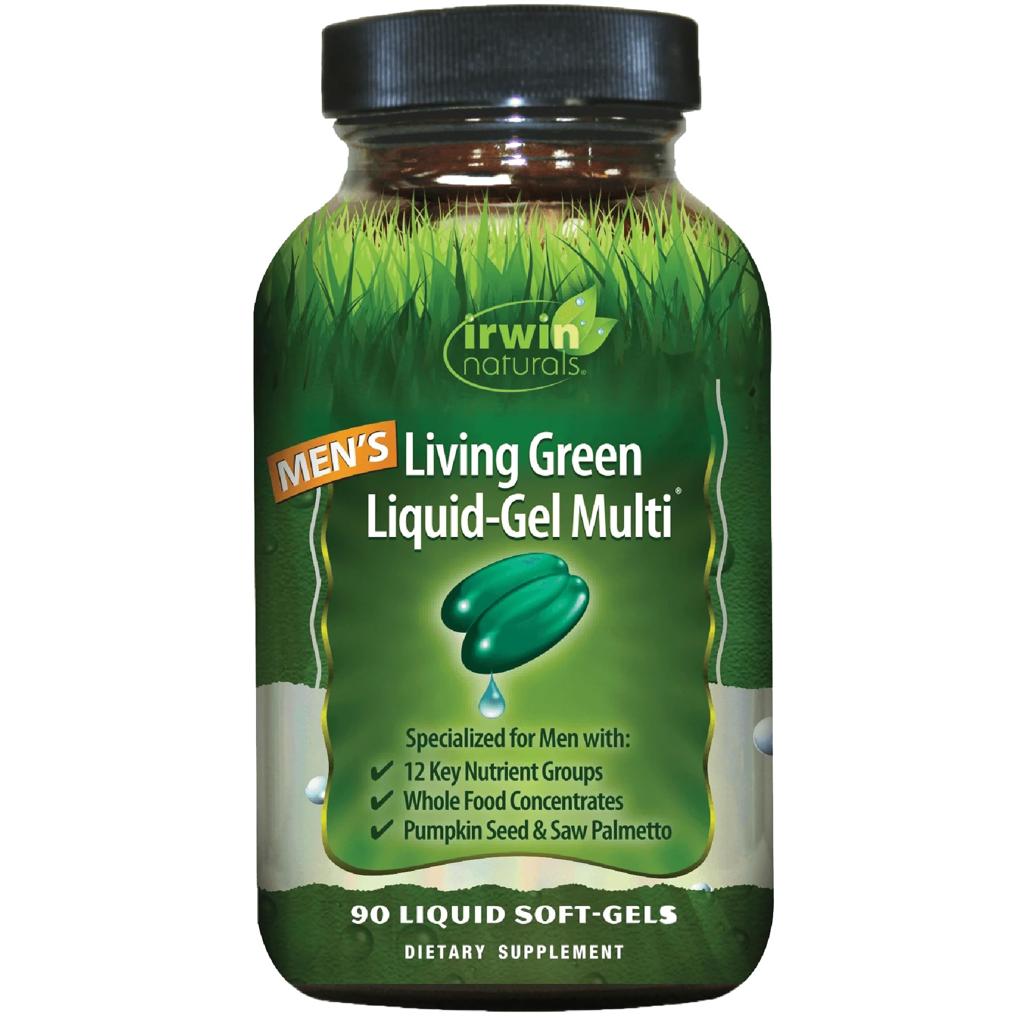 Irwin Naturals Men's Living Green Liquid-Gel Multi front view