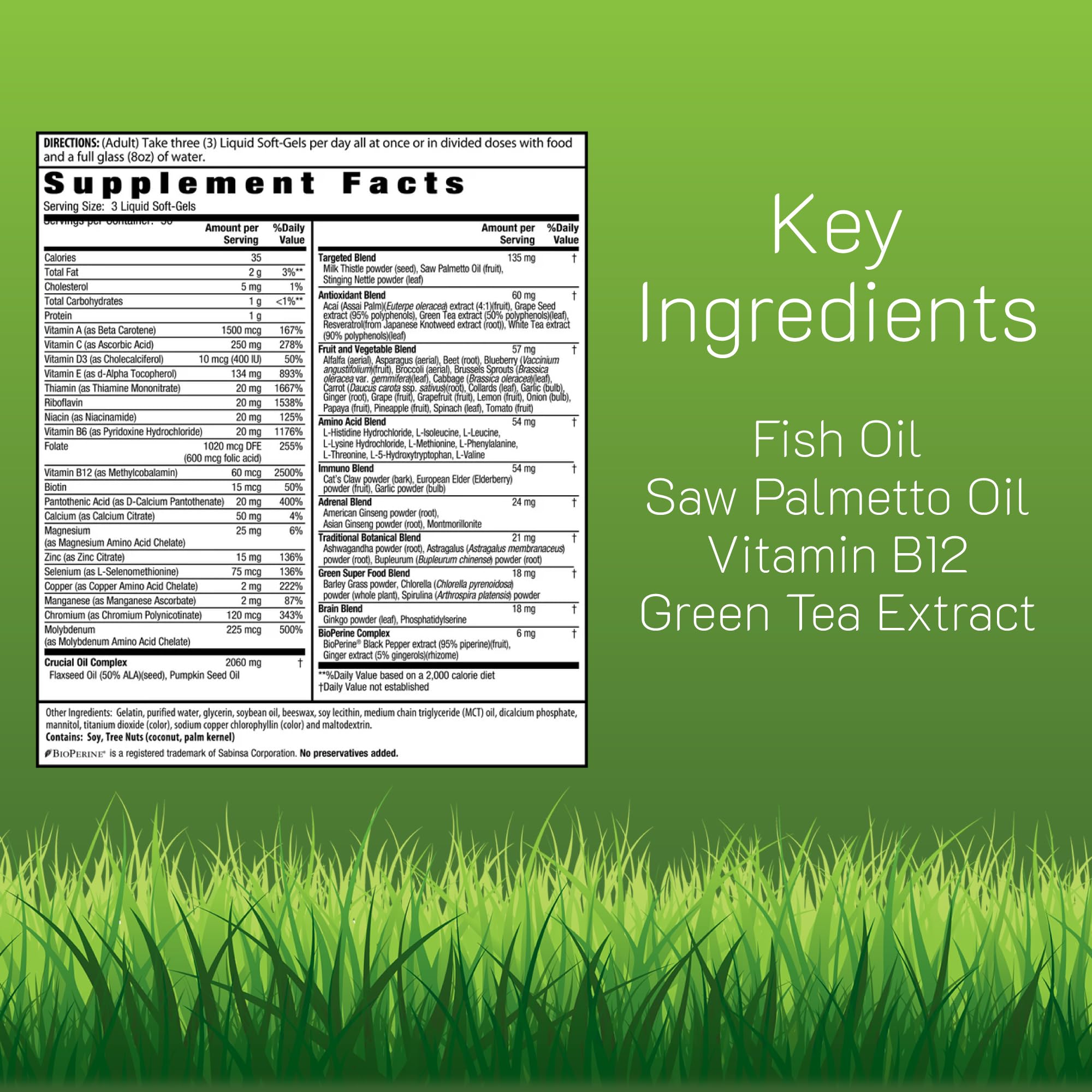 Irwin Naturals Men's Living Green Liquid-Gel Multi packaging