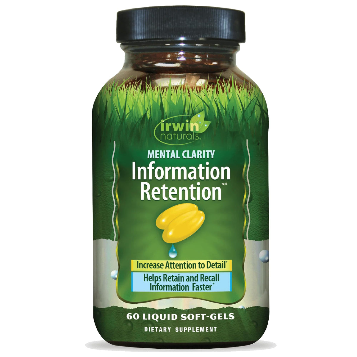 Irwin Naturals Mental Clarity Ginkgo Biloba 60 liquid soft-gels front view