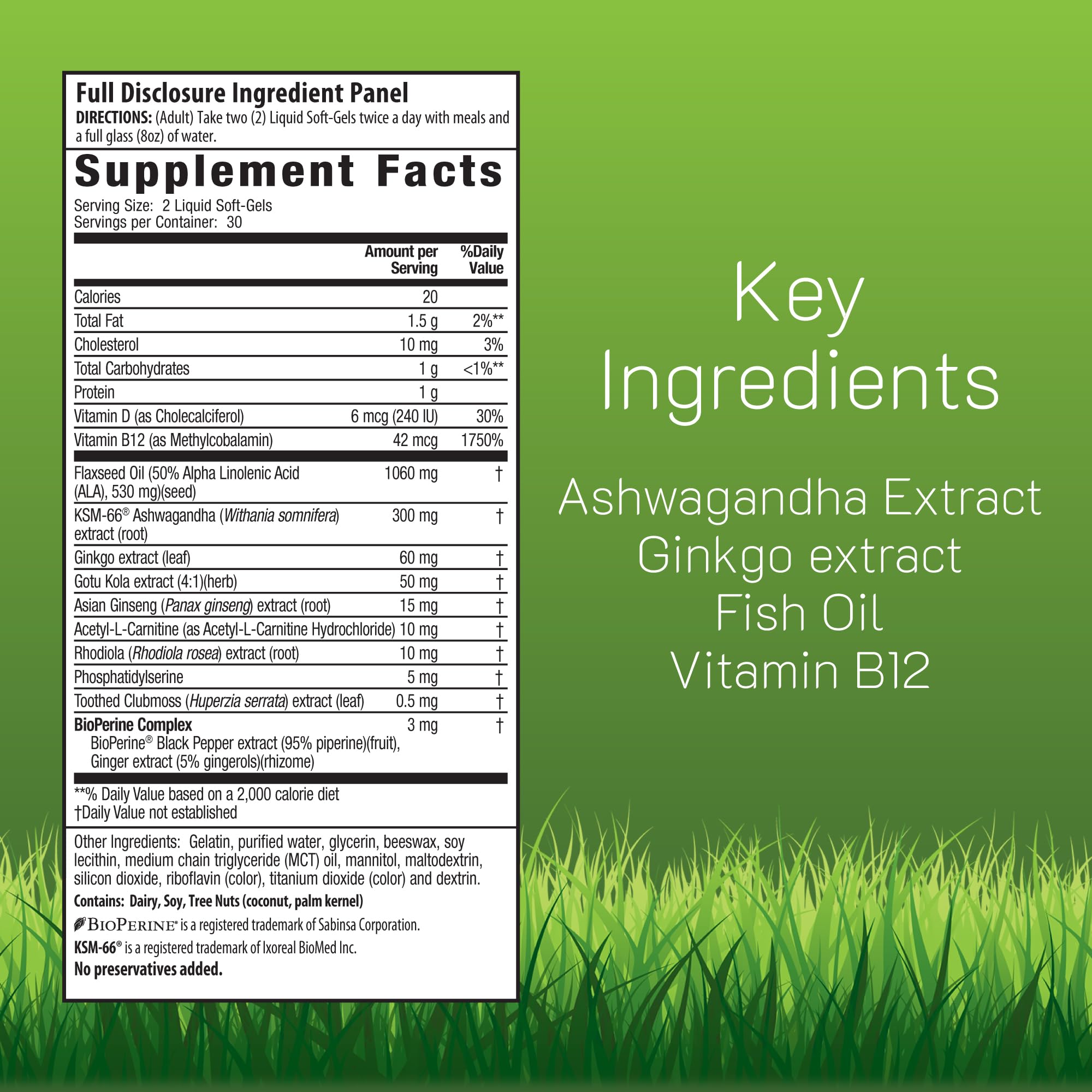Irwin Naturals Mental Clarity Ginkgo Biloba packaging side view