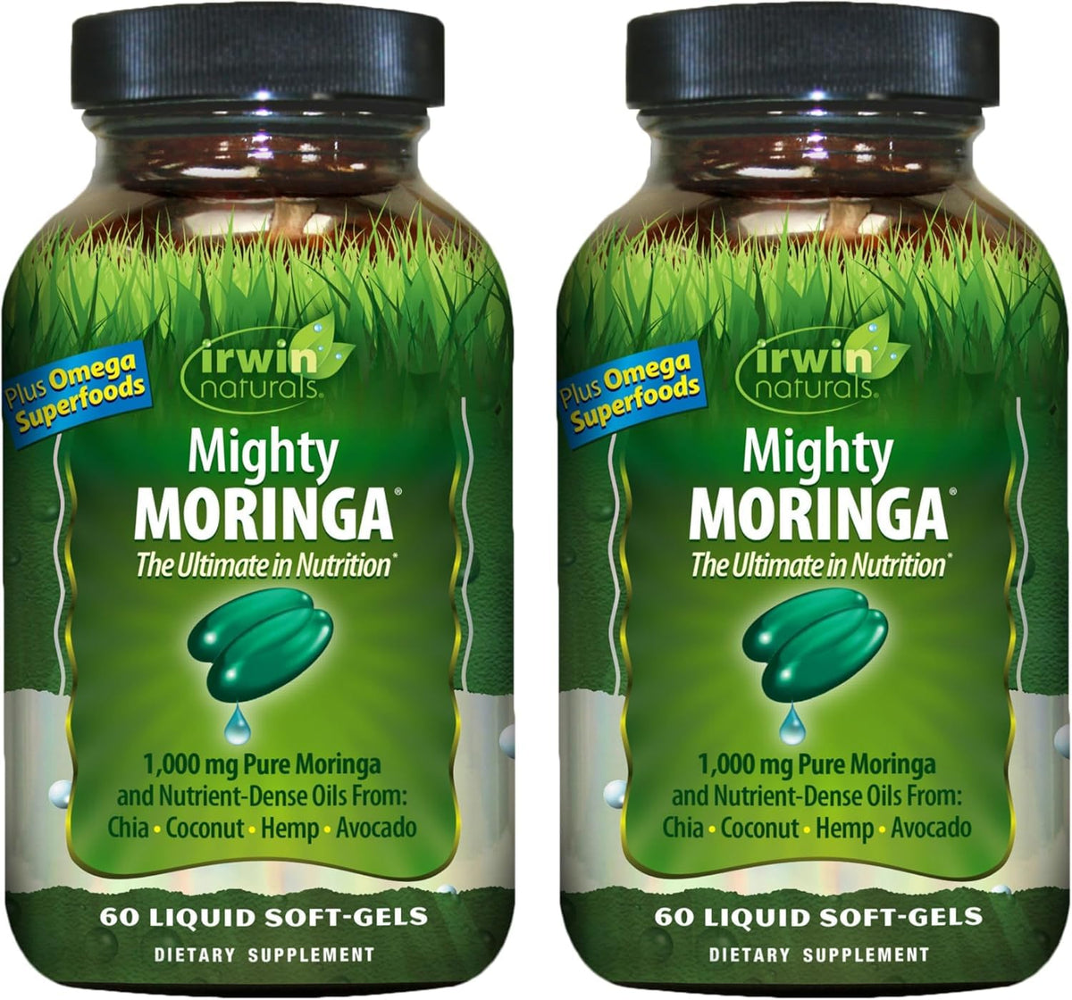 Irwin Naturals Mighty Moringa Omega 3-6-9 Supplement front view