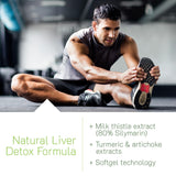 Irwin Naturals Milk Thistle Liver Support 272g soft-gels on a wooden table