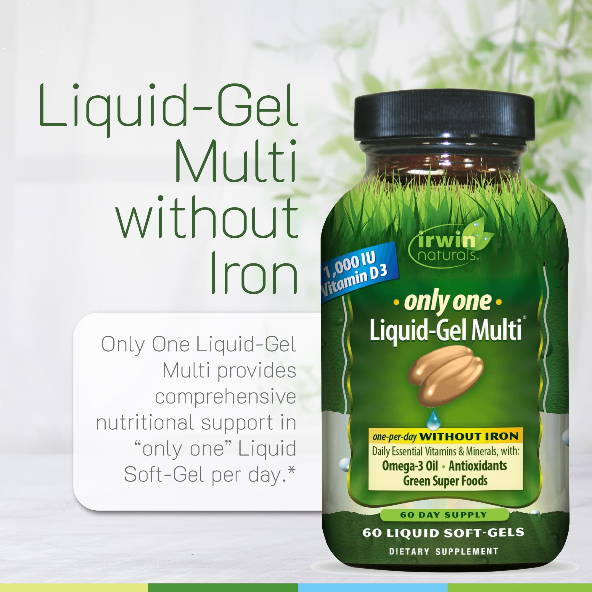 Irwin Naturals Only One Liquid-Gel Multi 286g soft-gel close-up