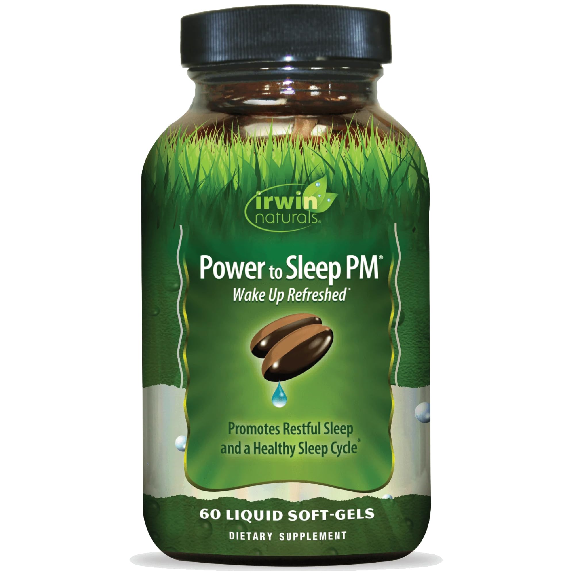 Irwin Naturals Power to Sleep PM 60 Liquid Soft-Gels front view