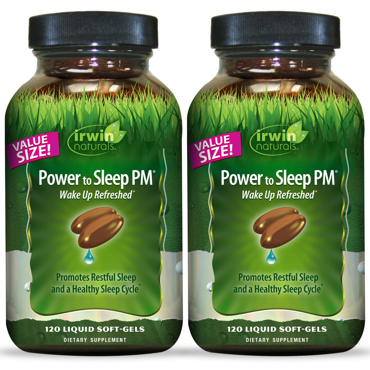 Irwin Naturals Power to Sleep PM Sleep Aid 120 Count 2-Pack front view