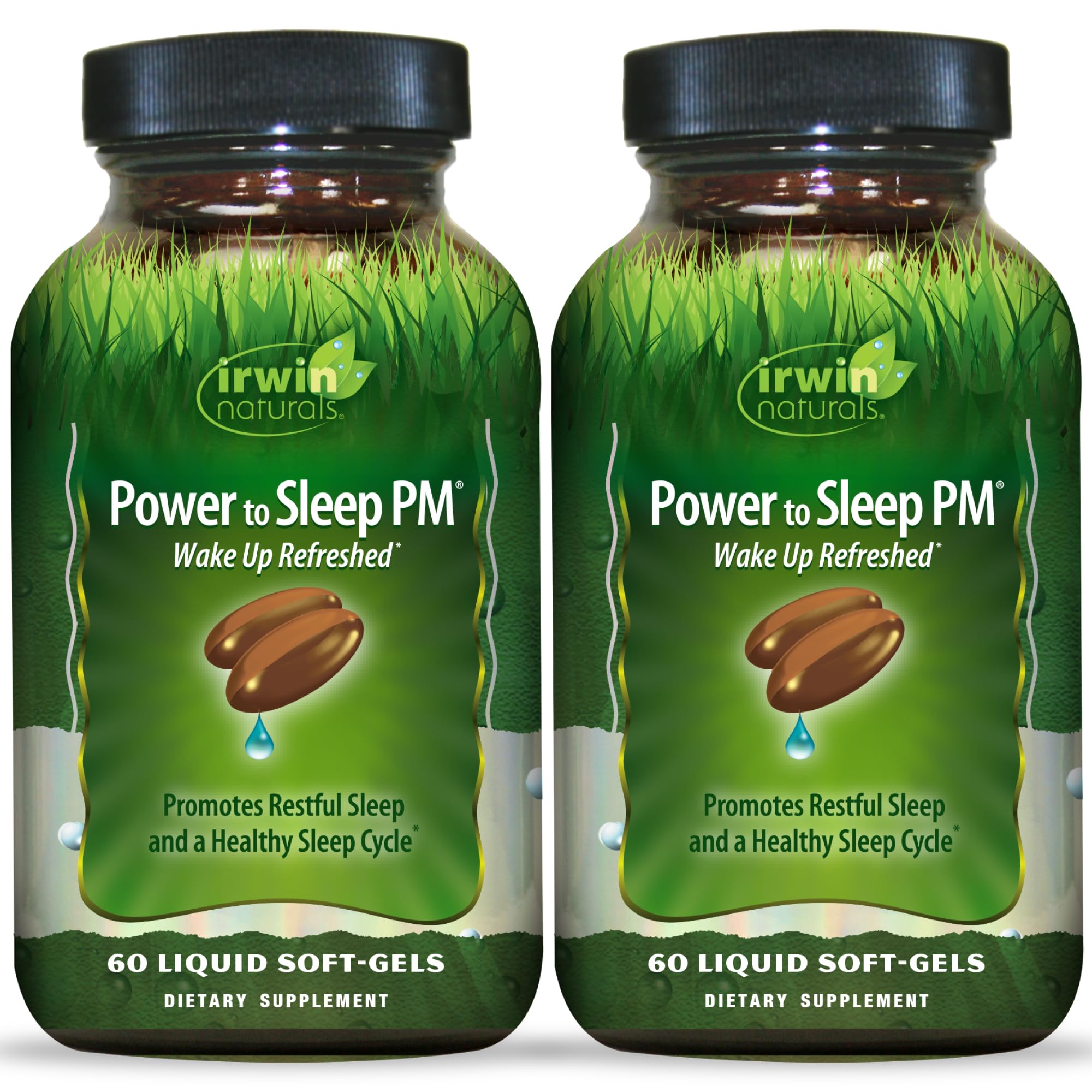 Irwin Naturals Power to Sleep PM Sleep Aid 60 Count soft-gel front view