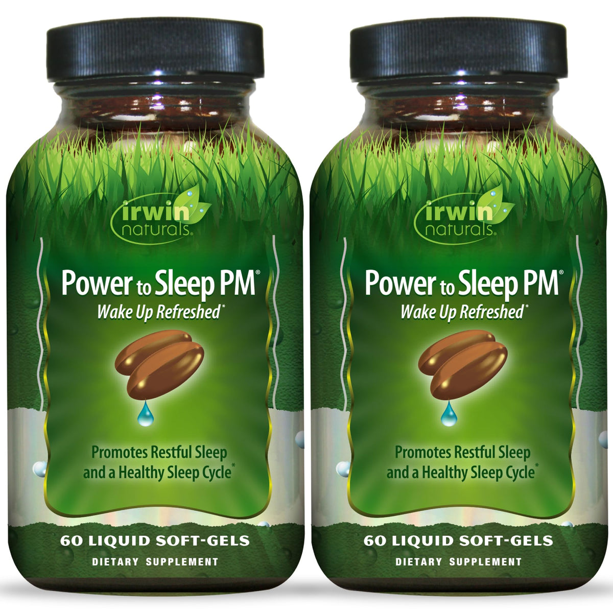 Irwin Naturals Power to Sleep PM Sleep Aid 60 Count soft-gel front view