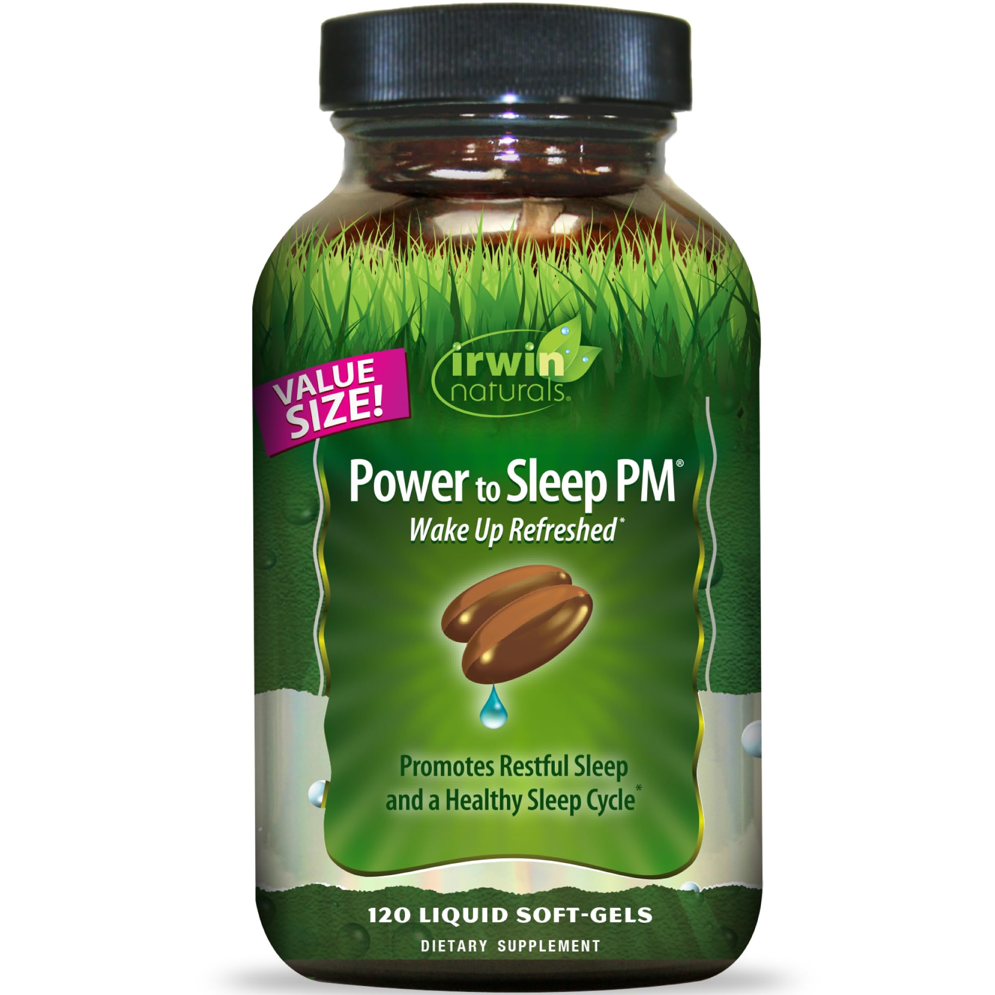 Irwin Naturals Power to Sleep PM Softgels 120 Count front view