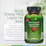 Irwin Naturals Quick Energy RED Liquid-Gel Multi liquid softgel close-up