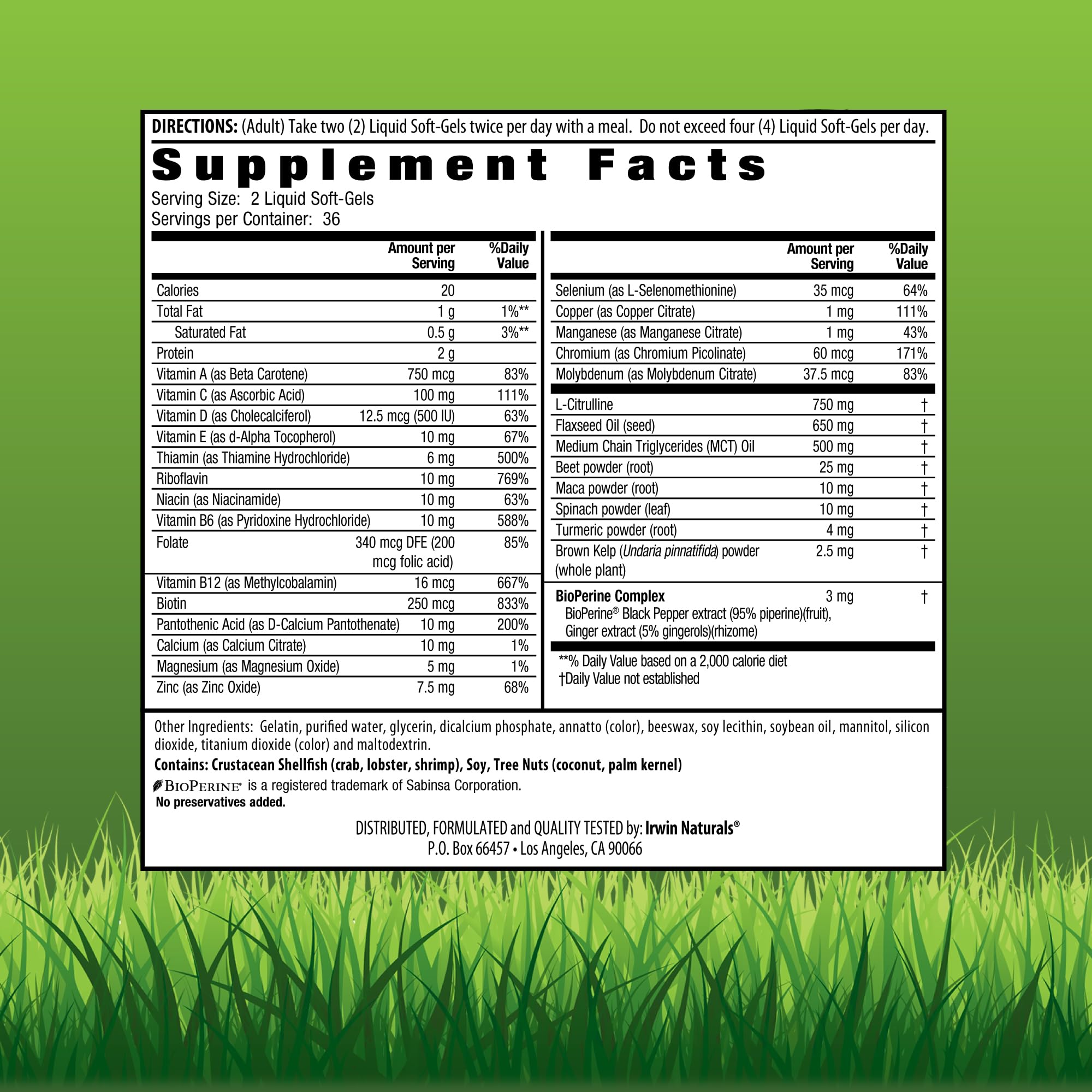 Irwin Naturals Quick Energy RED Liquid-Gel Multi side view