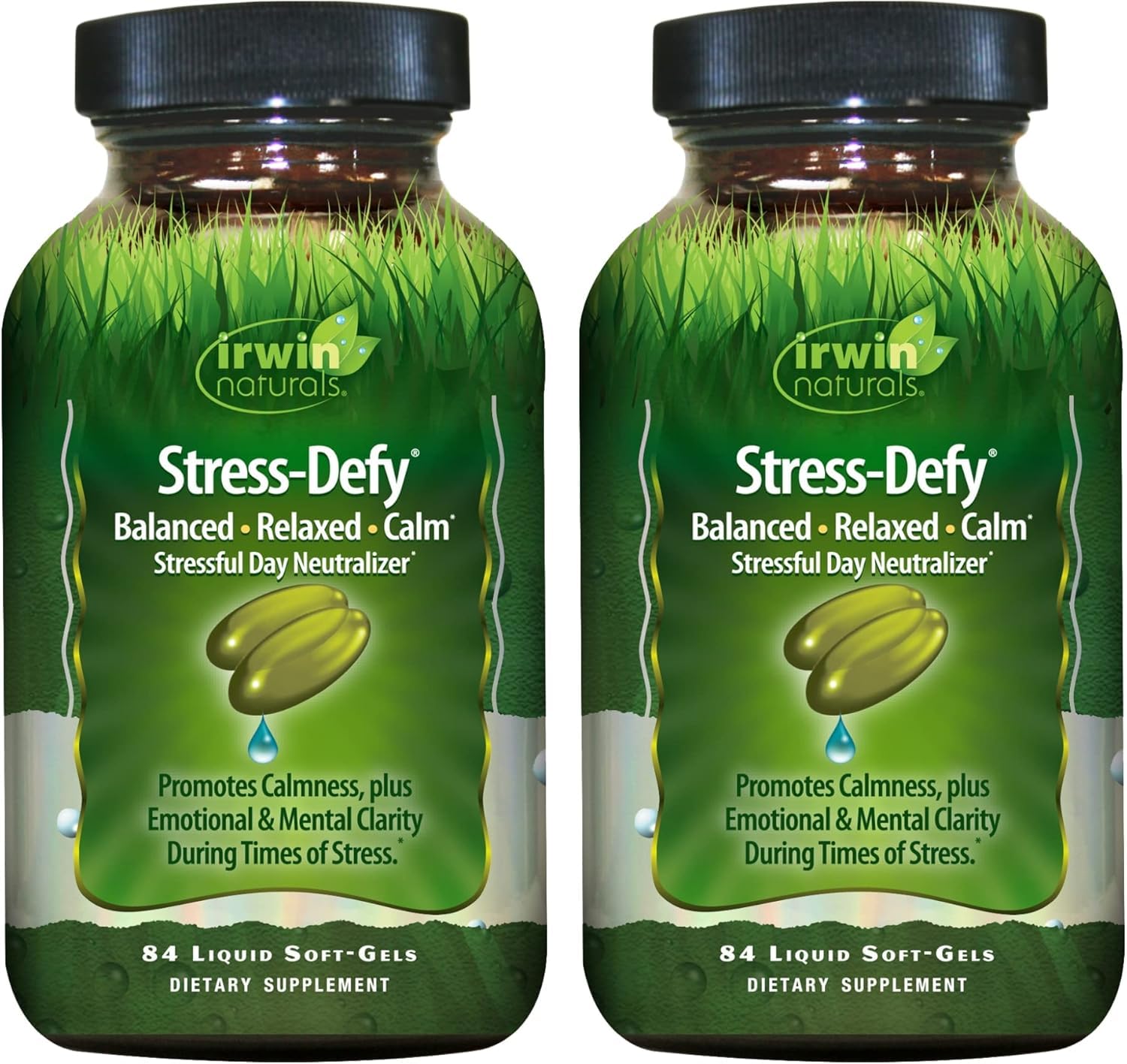 Irwin Naturals Stress-Defy Daily Stress Support 84 Soft-Gels front view